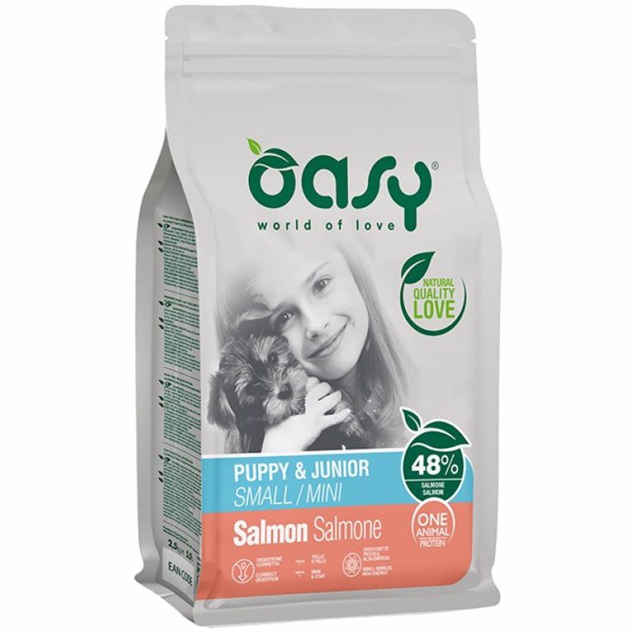 OASY XIRA TROFI SKuLOu ONE ANIMAL PROTEIN PUPPY & JUNIOR SMALL-MINI SALMON 2,5KG